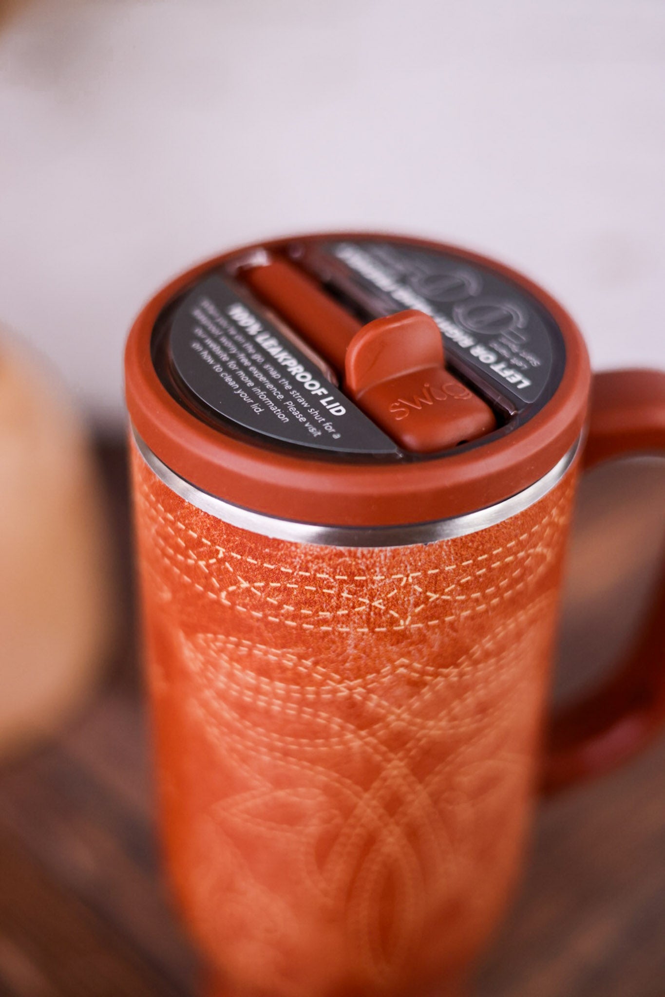 Saddle Stitch Cognac 30oz Mega Mug