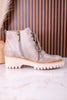 Trail Ride Light Grey Lace Up Boots
