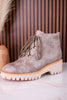 Trail Ride Light Grey Lace Up Boots