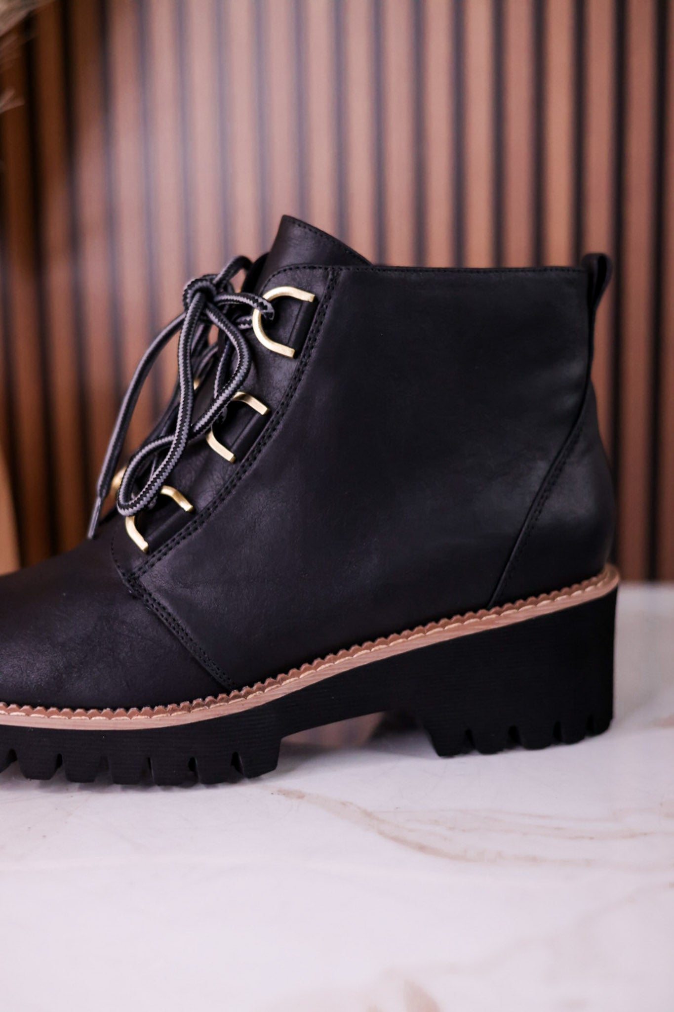 Trail Ride Black Lace Up Boots