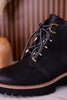 Trail Ride Black Lace Up Boots