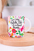 Bad Thing Textured Floral Print 18oz Glass Mug