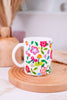 Bad Thing Textured Floral Print 18oz Glass Mug