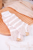 Oatmeal & White Striped Fuzzy Ankle Socks