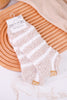 Oatmeal & White Striped Fuzzy Ankle Socks