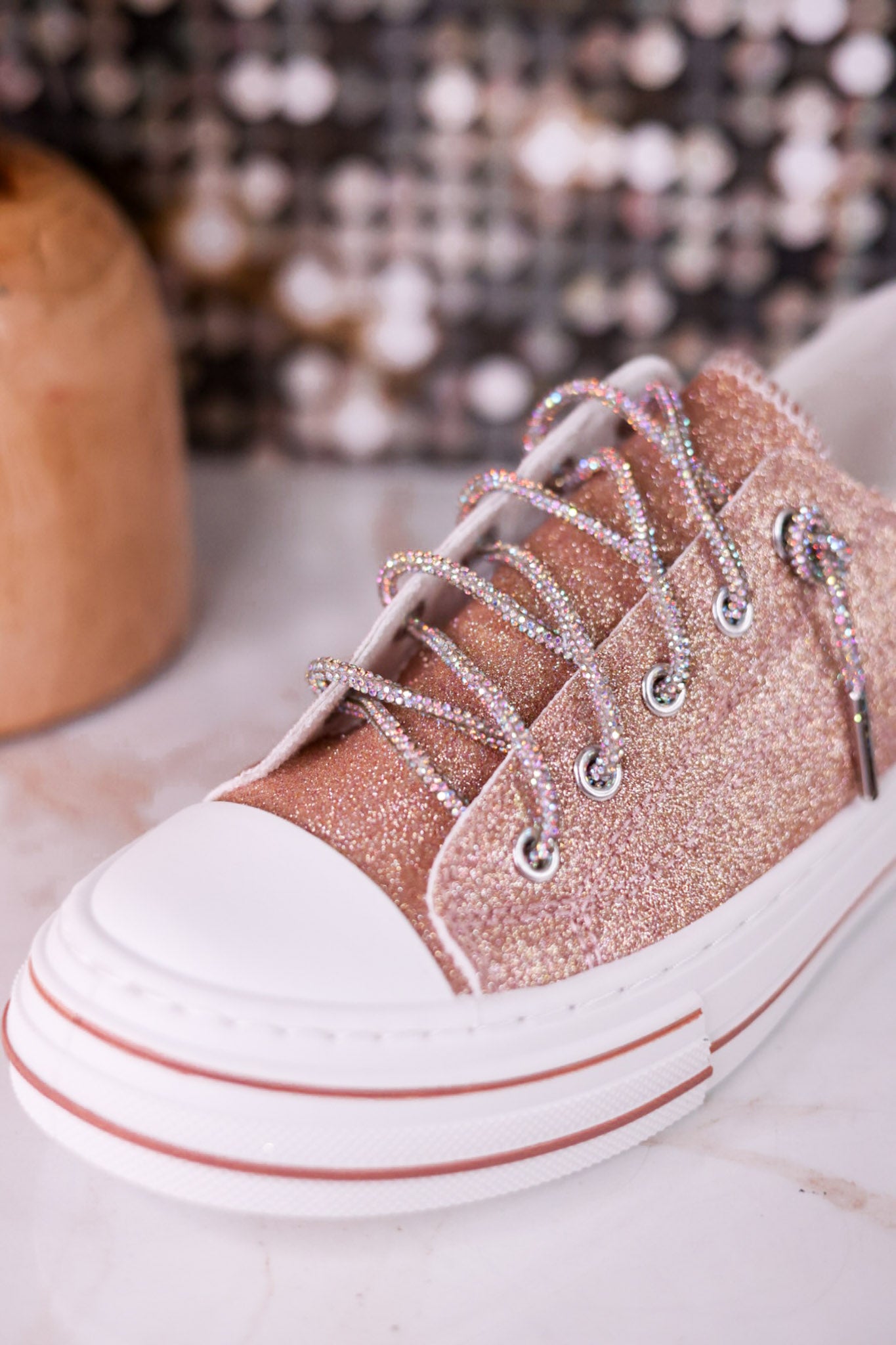 Aman 2 Rose Gold Glitter Sneakers