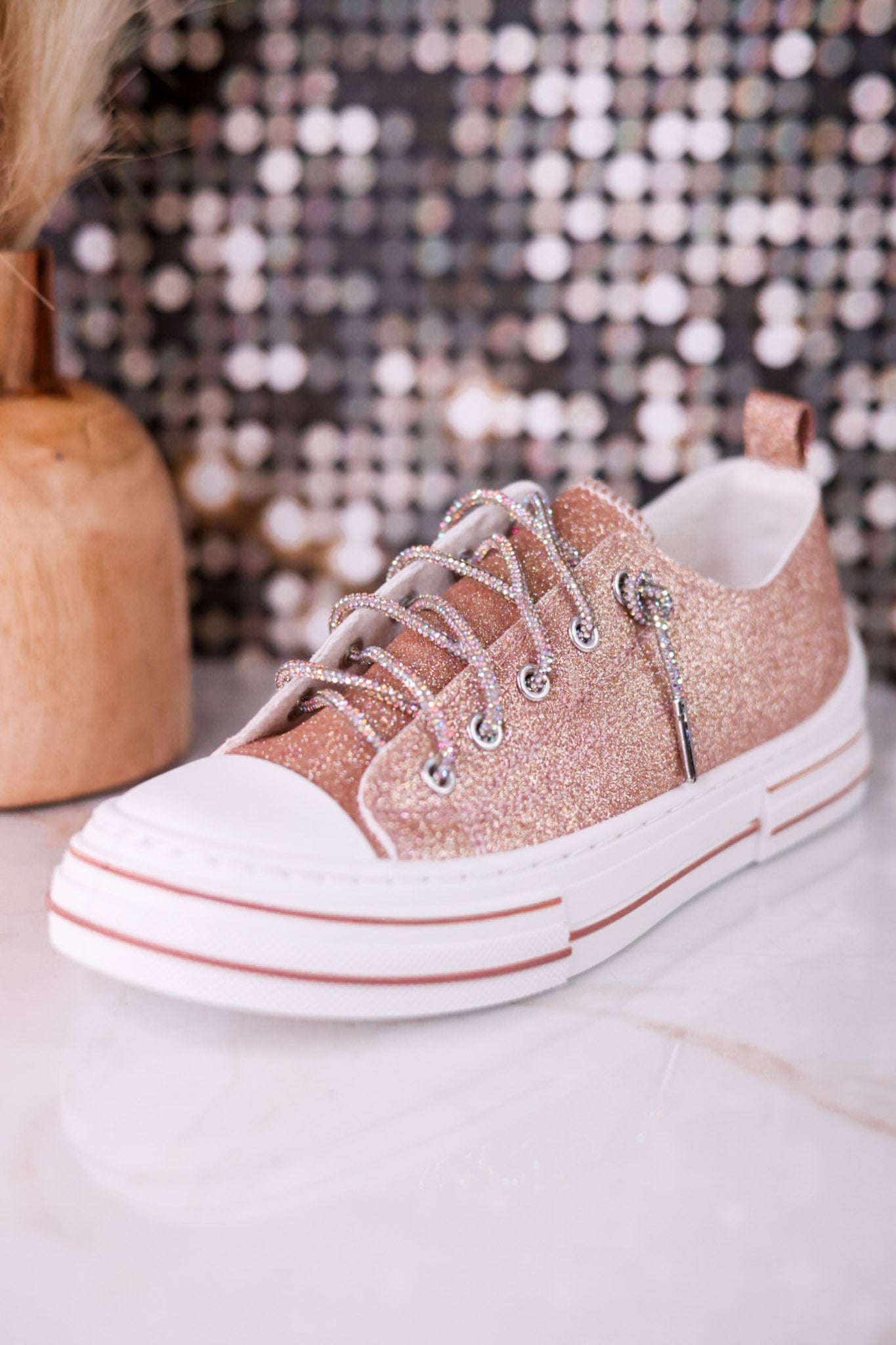 Aman 2 Rose Gold Glitter Sneakers