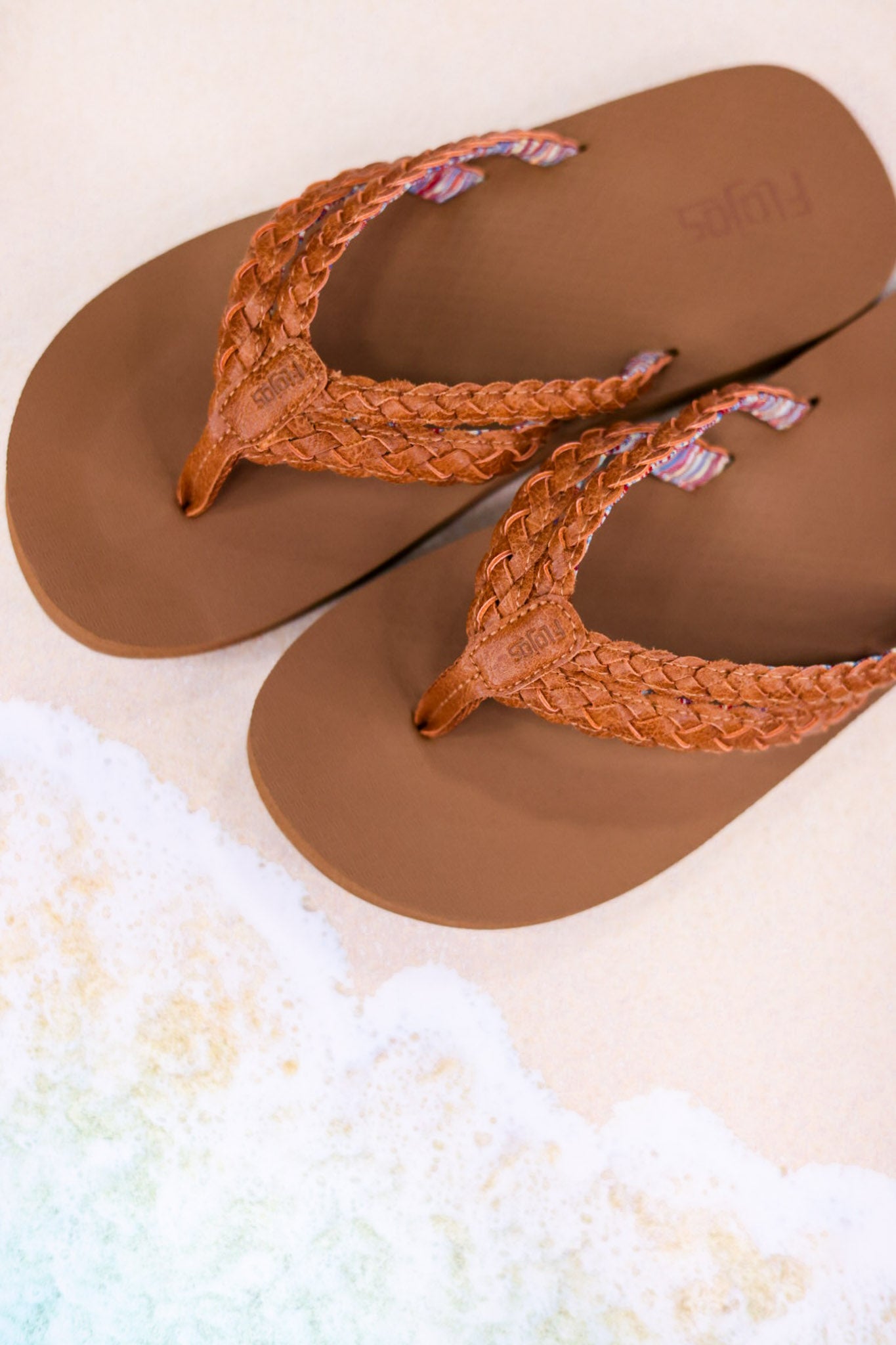 The "Mischa" Tan Braided Thong Sandal