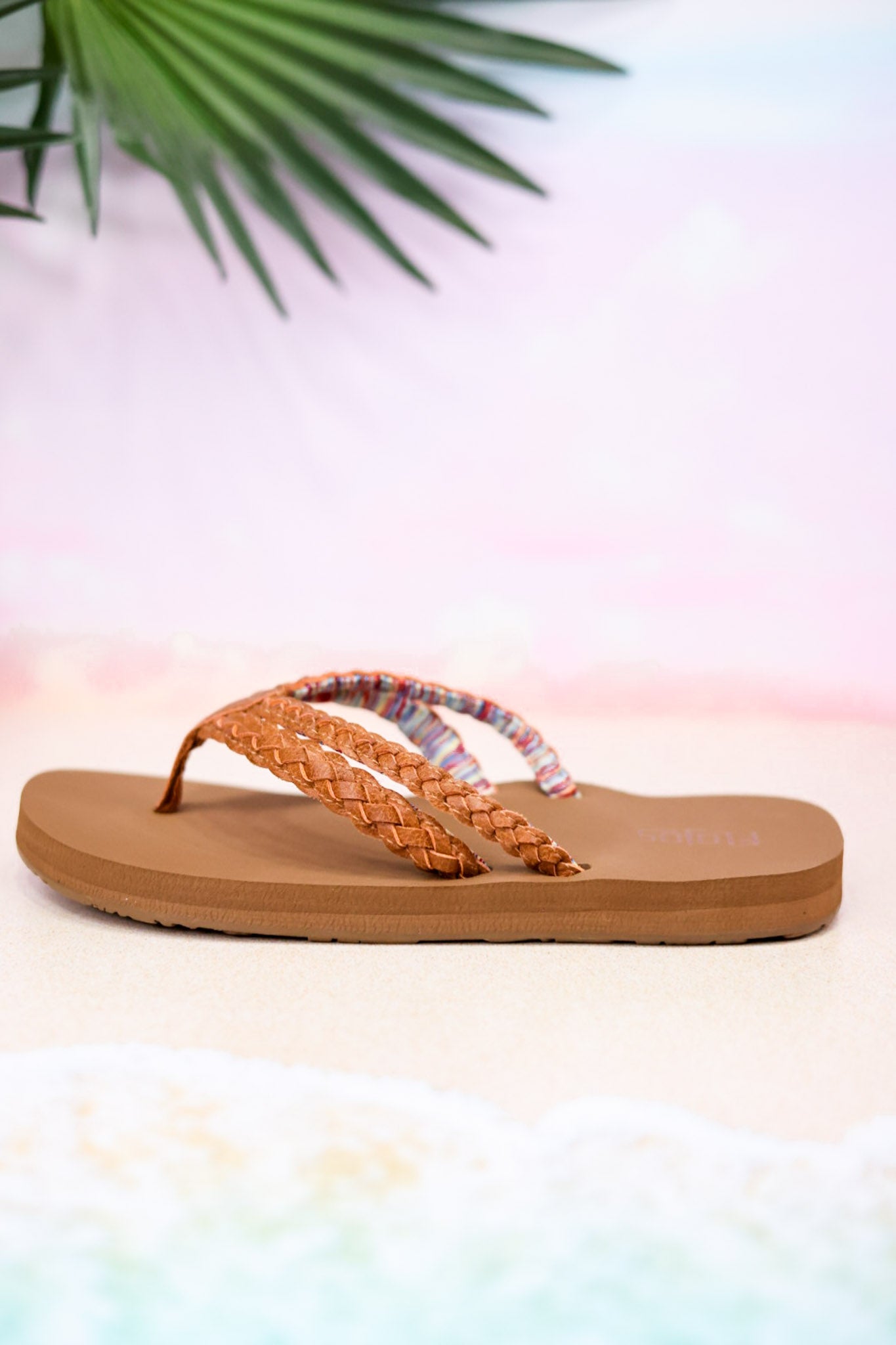 The "Mischa" Tan Braided Thong Sandal