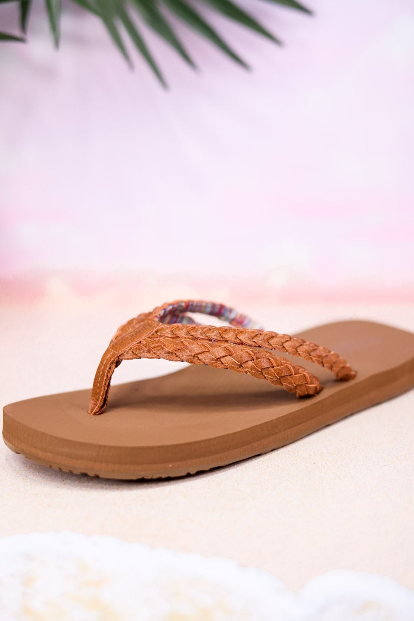 The "Mischa" Tan Braided Thong Sandal