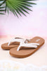 The "Mischa" Ivory & White Braided Thong Sandal