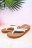 The "Mischa" Ivory & White Braided Thong Sandal