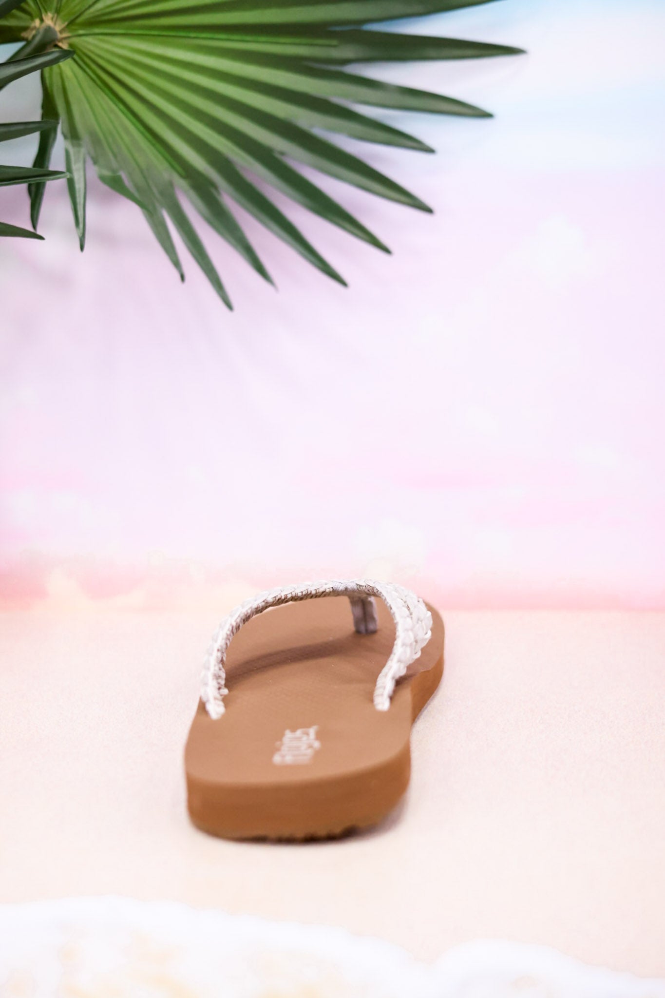 The "Mischa" Ivory & White Braided Thong Sandal