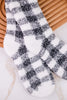 Black & White Checkered Fuzzy Socks
