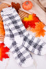 Black & White Checkered Fuzzy Socks
