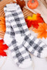 Black & White Checkered Fuzzy Socks