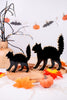 Set of 2 Wood & Enamel Black Cats