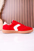 Spoiler Alert Red Faux Suede Sneakers