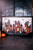 Framed LED Happy Halloween Haunted House Sign