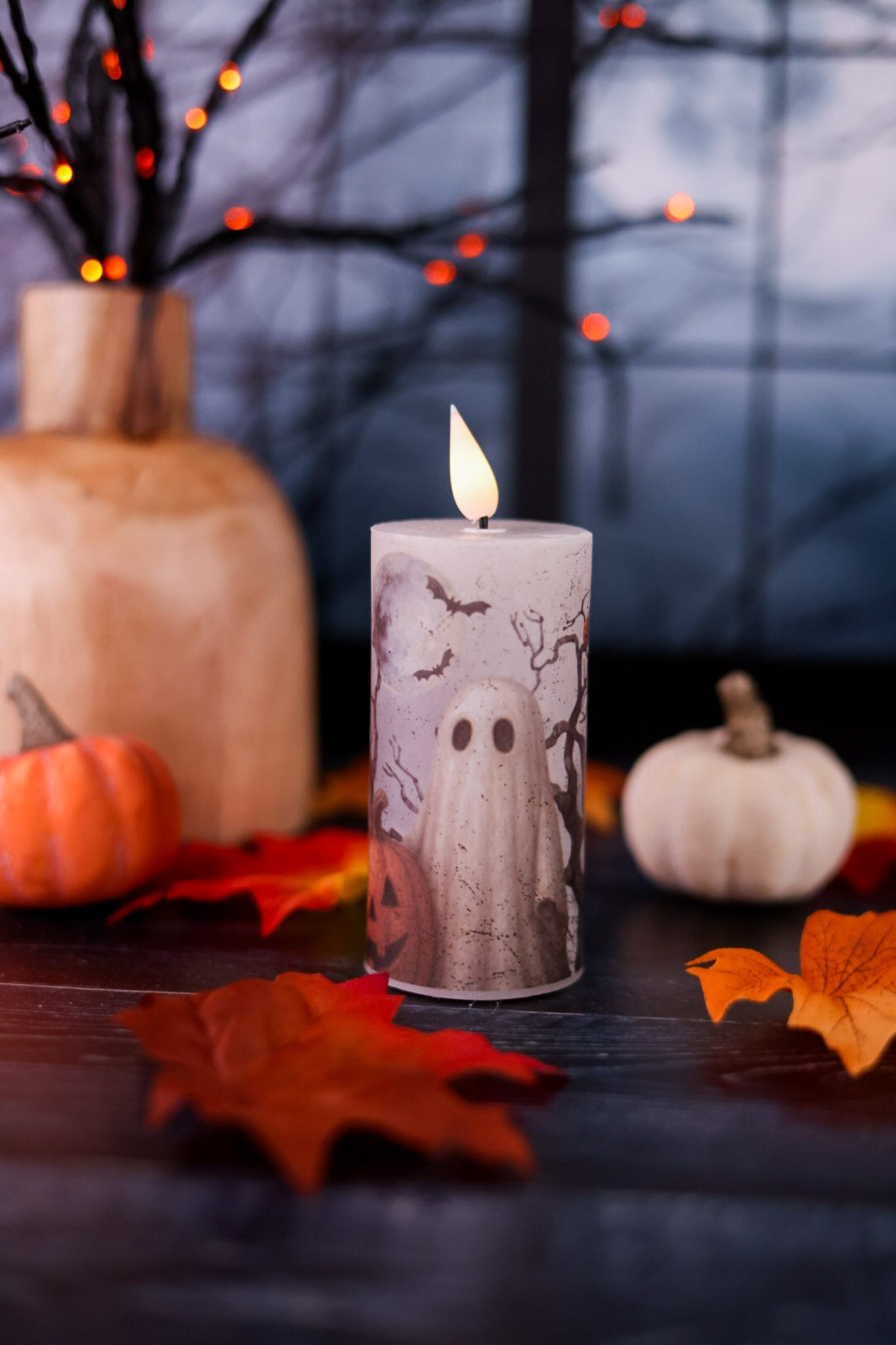 4" Ghost & Jack O' Lantern LED Votive