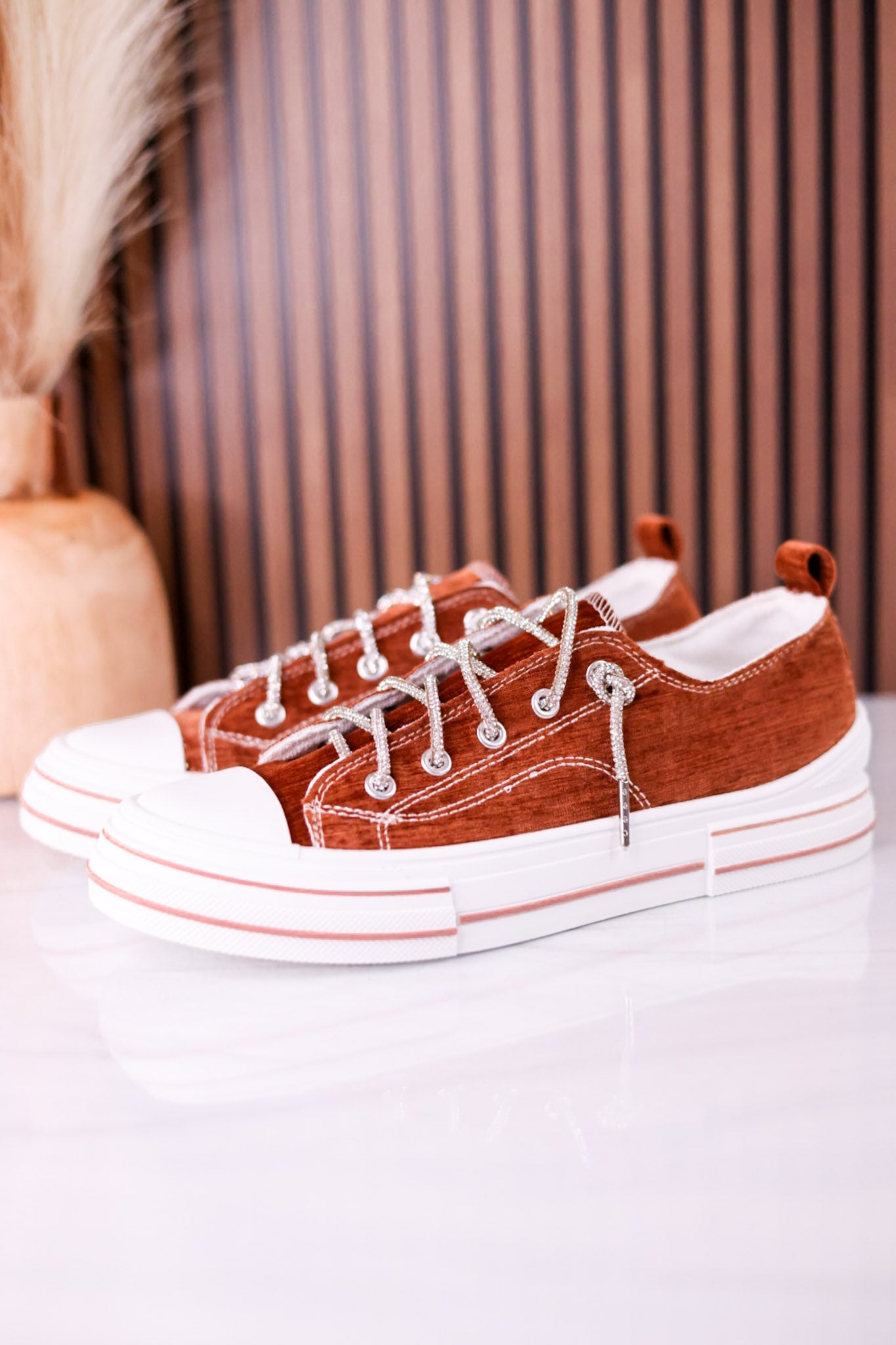 Tan Velvet Aman Sneakers