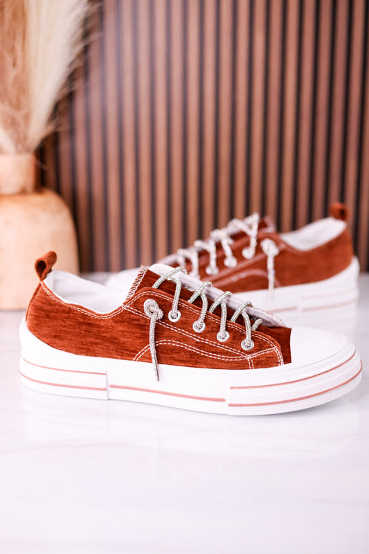 Tan Velvet Aman Sneakers