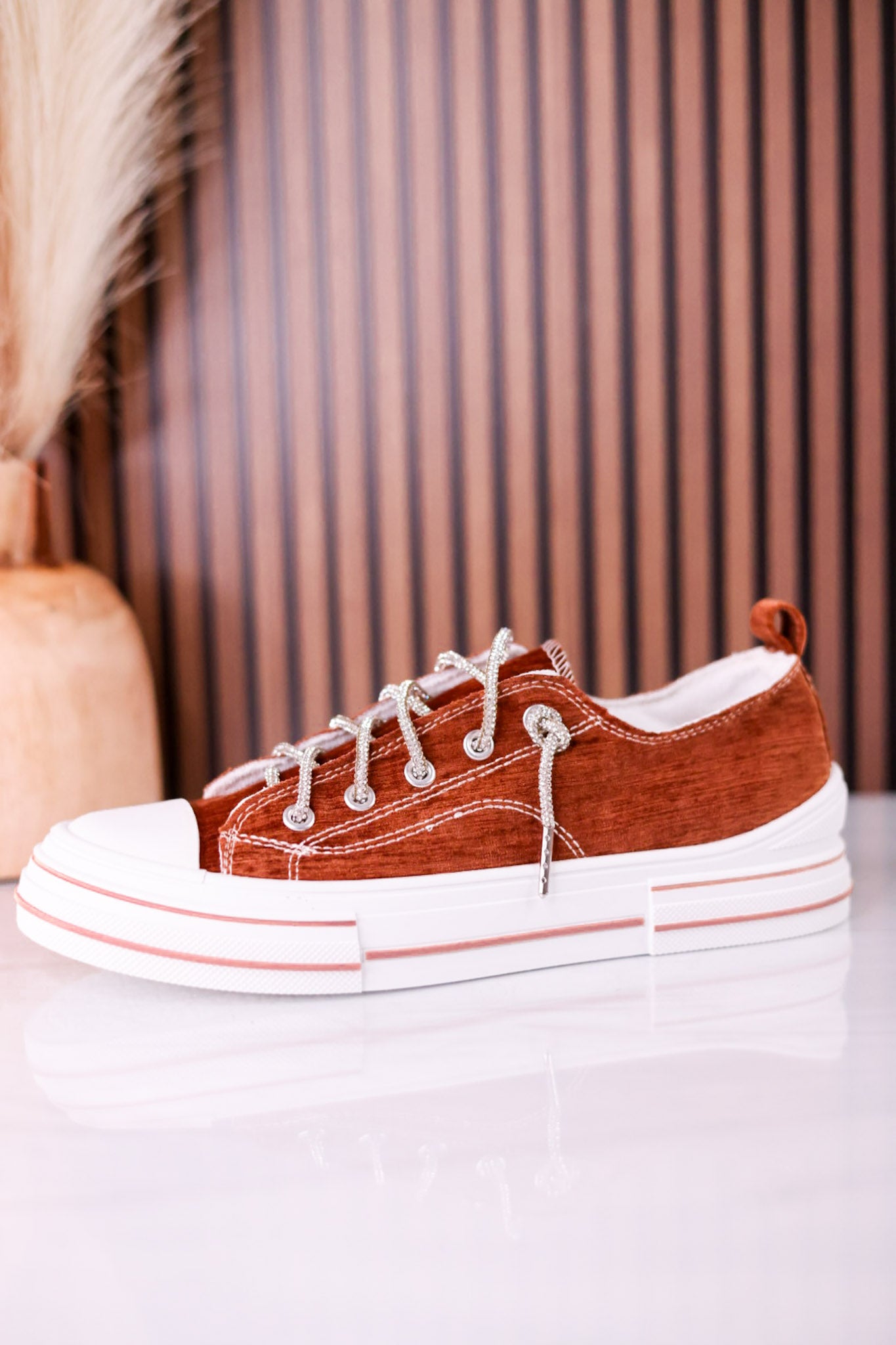 Tan Velvet Aman Sneakers