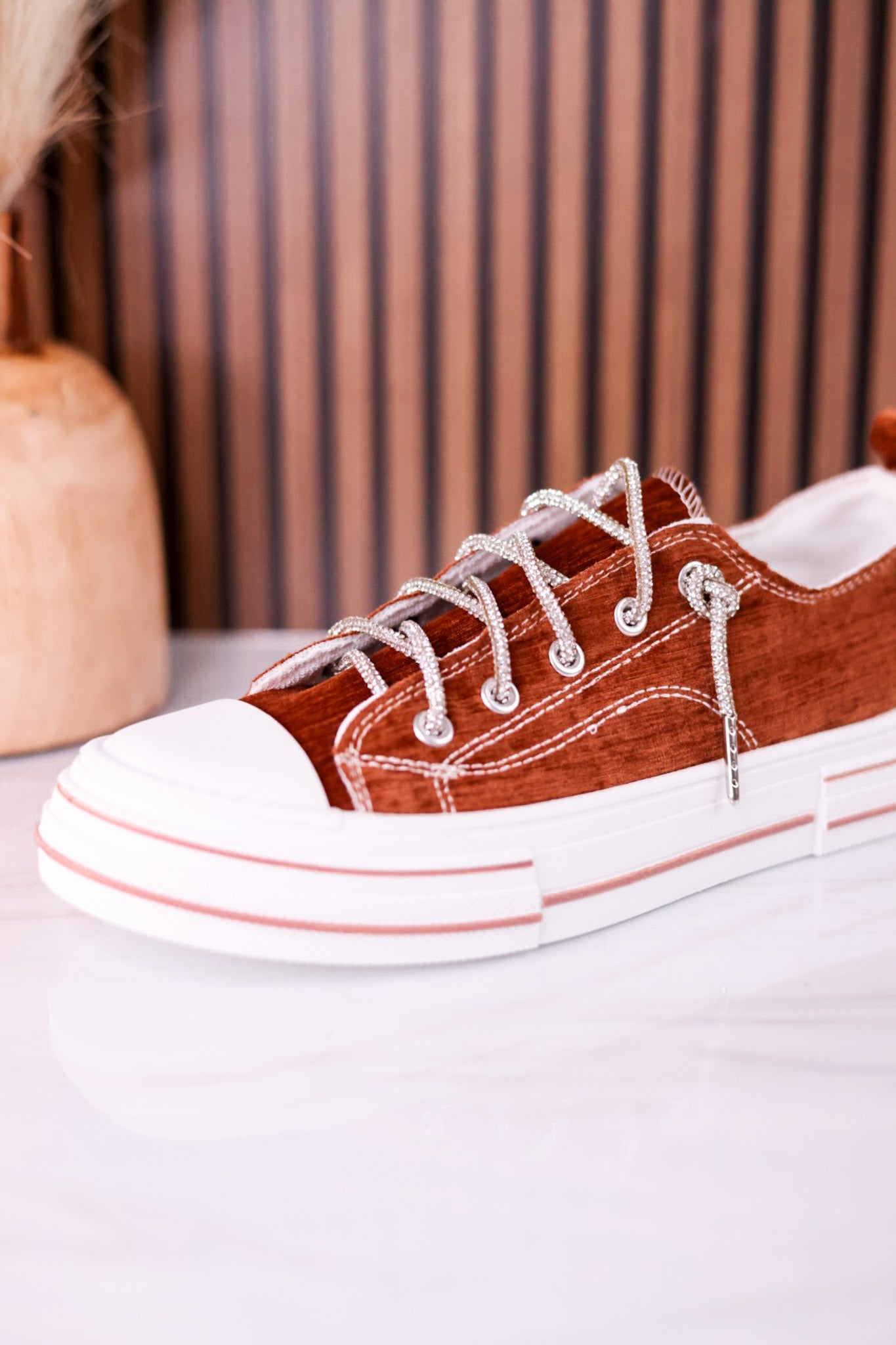 Tan Velvet Aman Sneakers