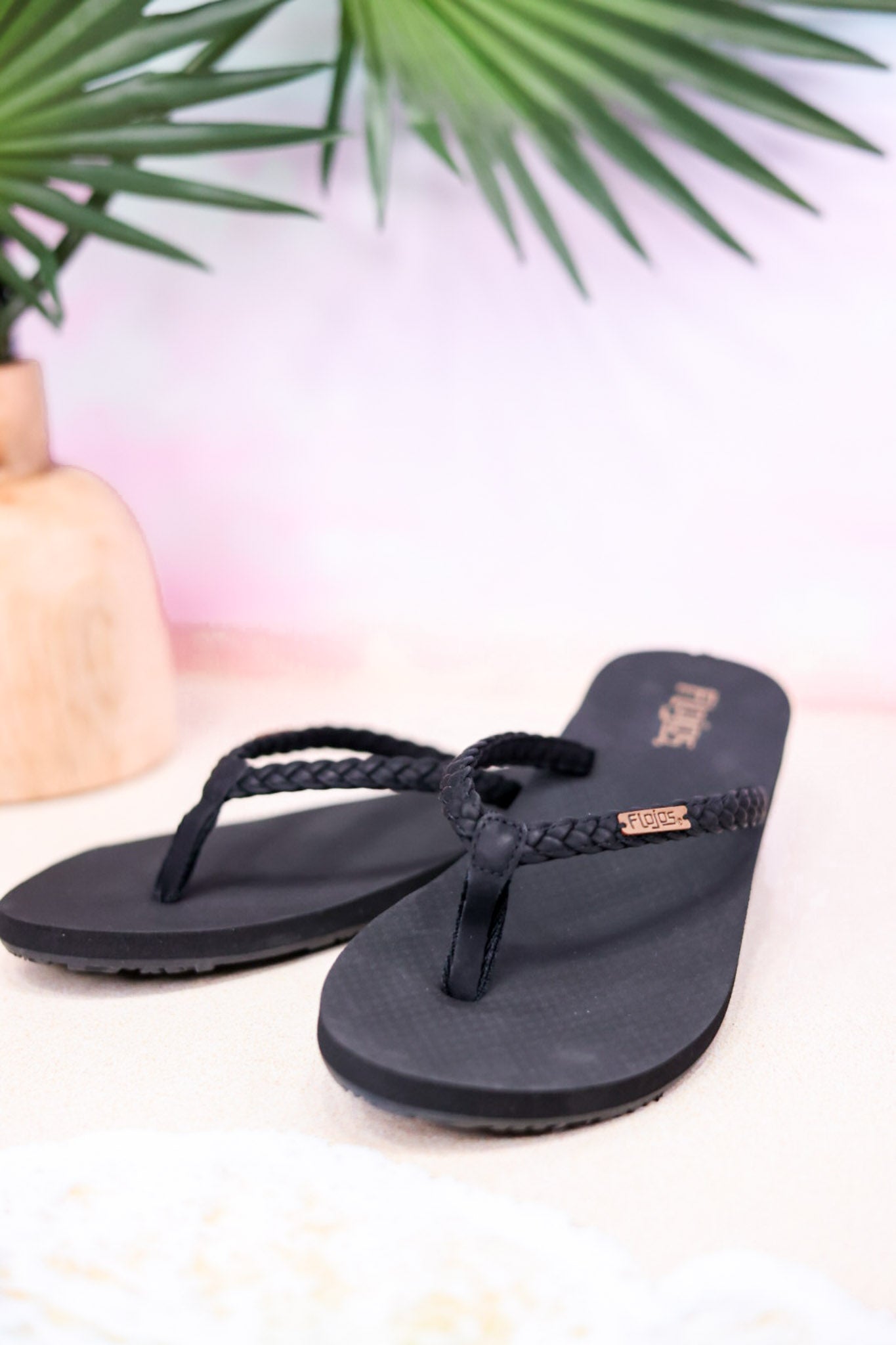 The "Danica" Black Braided Thong Sandals