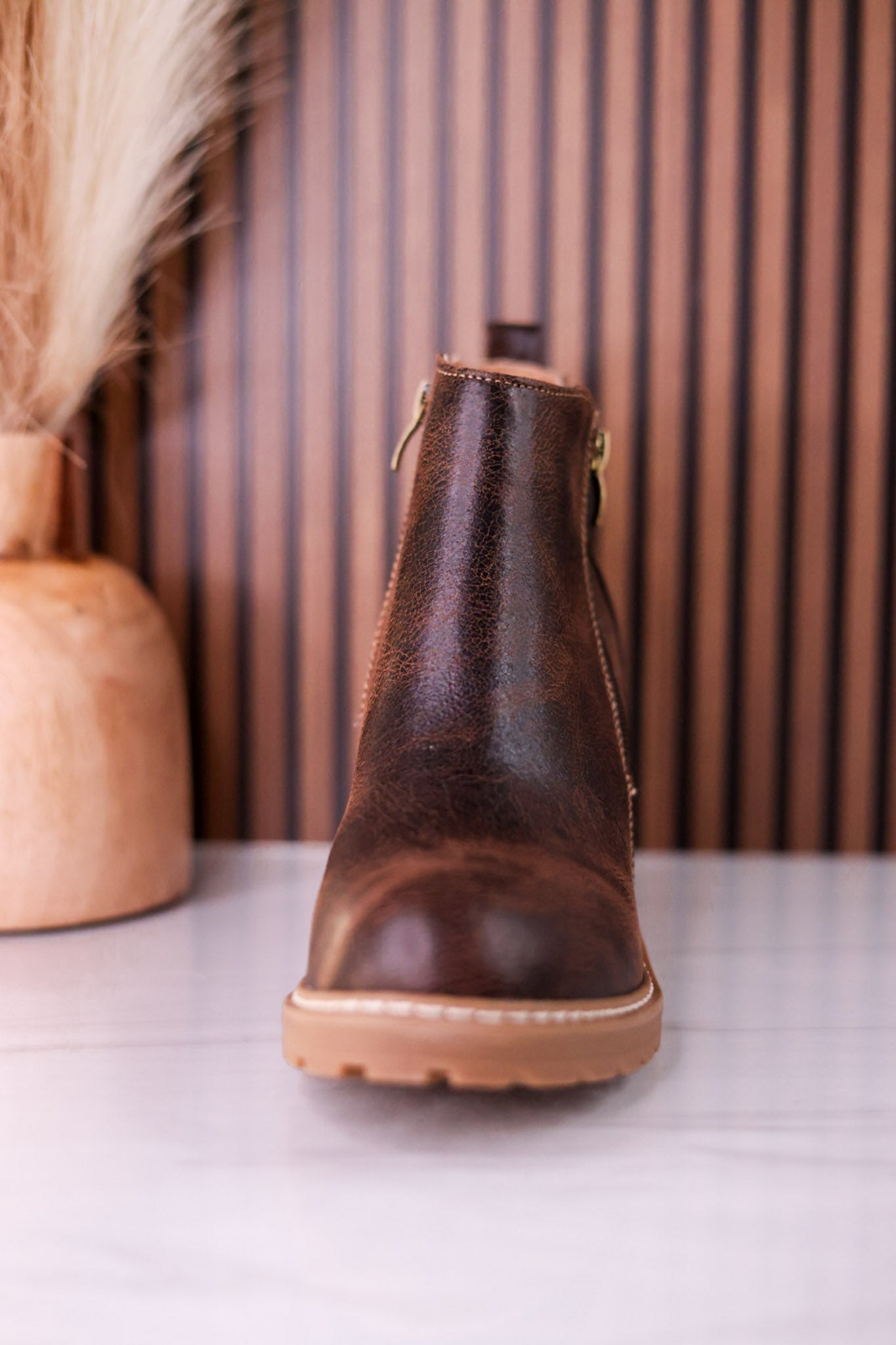 Espresso Crinkle Rock Top Bootie's