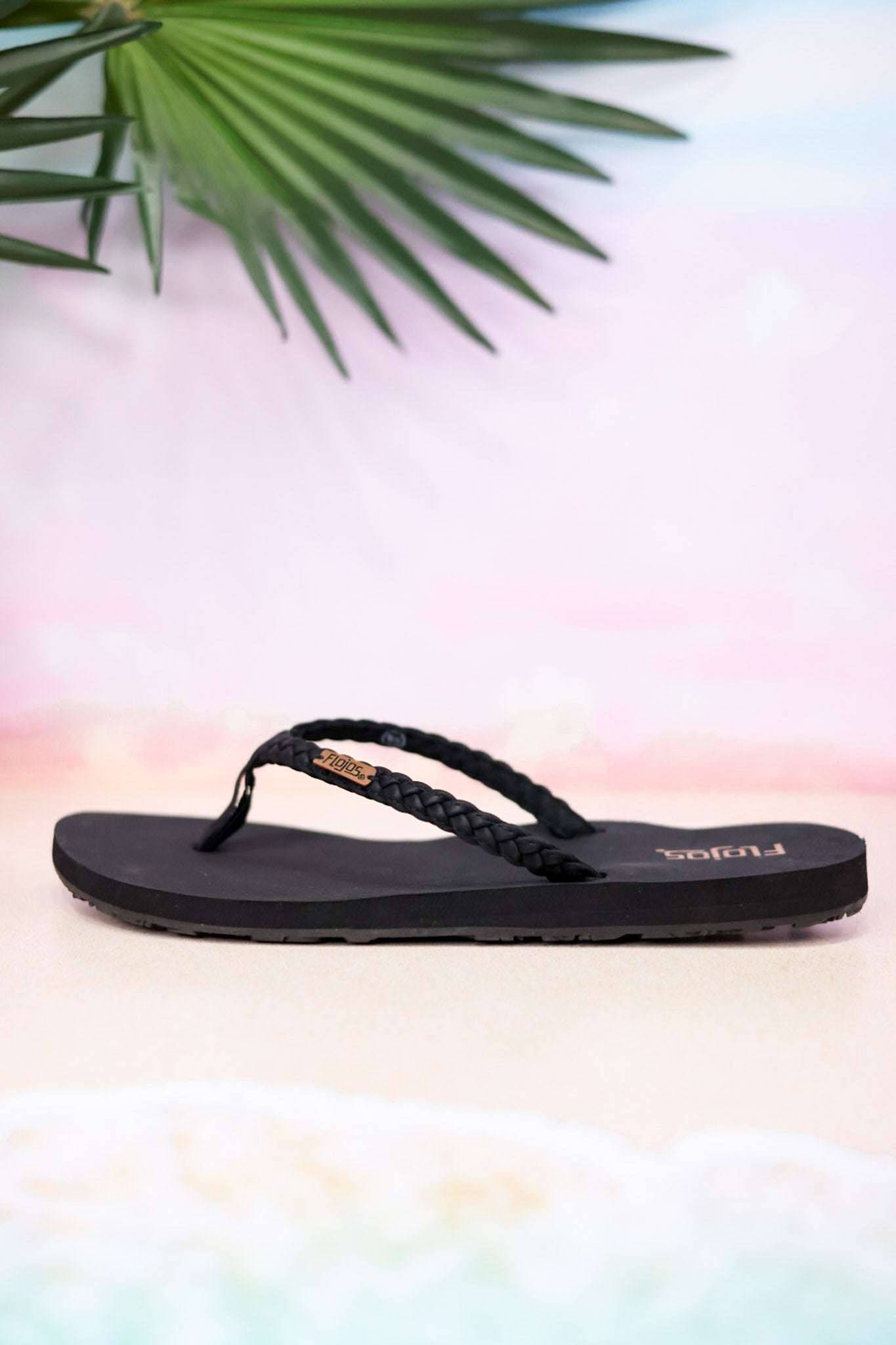 The "Danica" Black Braided Thong Sandals