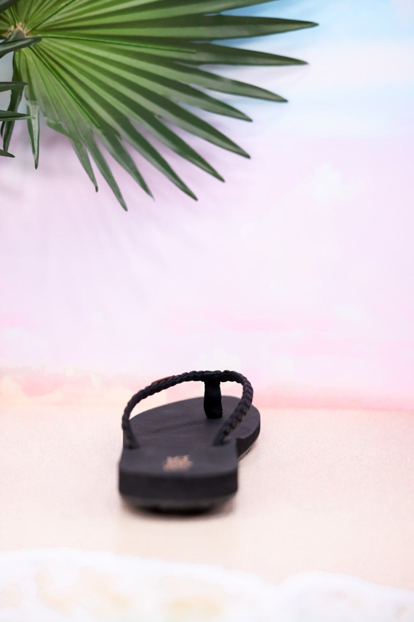 The "Danica" Black Braided Thong Sandals
