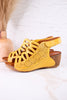 Yellow Leather Inocencia Wedge Sandals