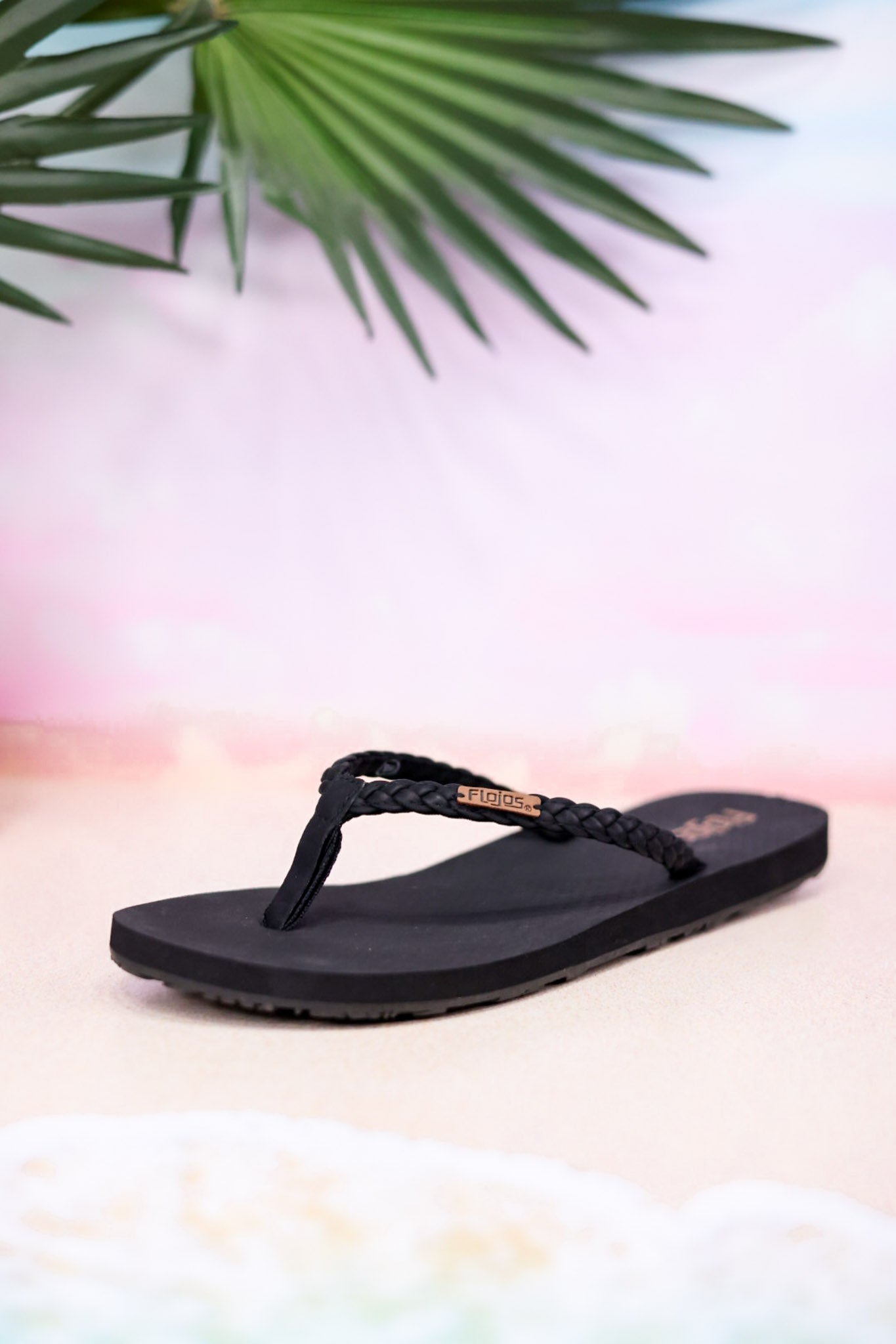 The "Danica" Black Braided Thong Sandals