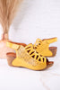 Yellow Leather Inocencia Wedge Sandals