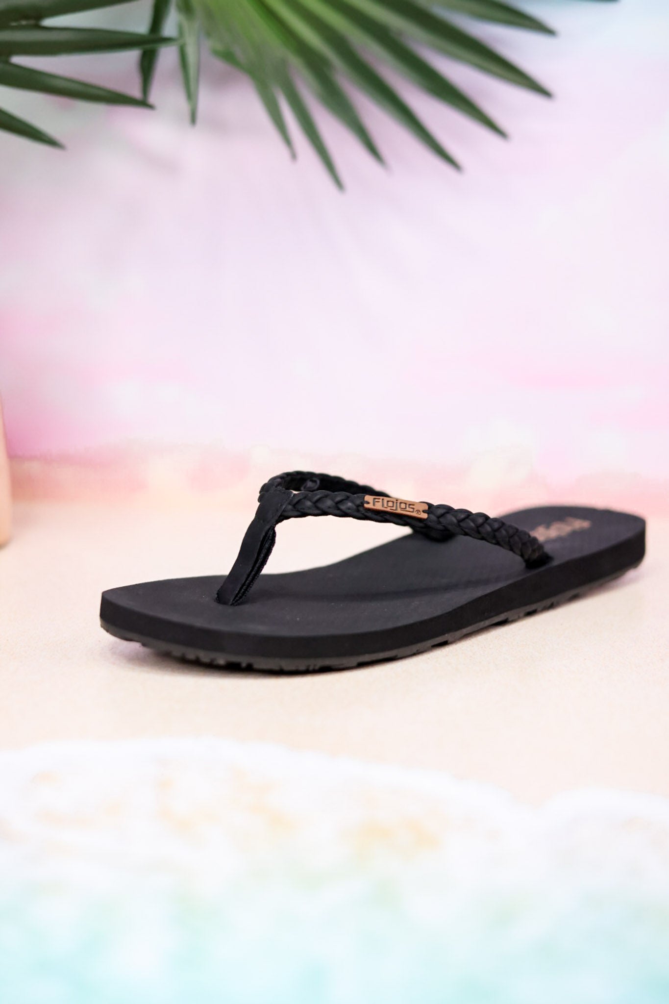 The "Danica" Black Braided Thong Sandals