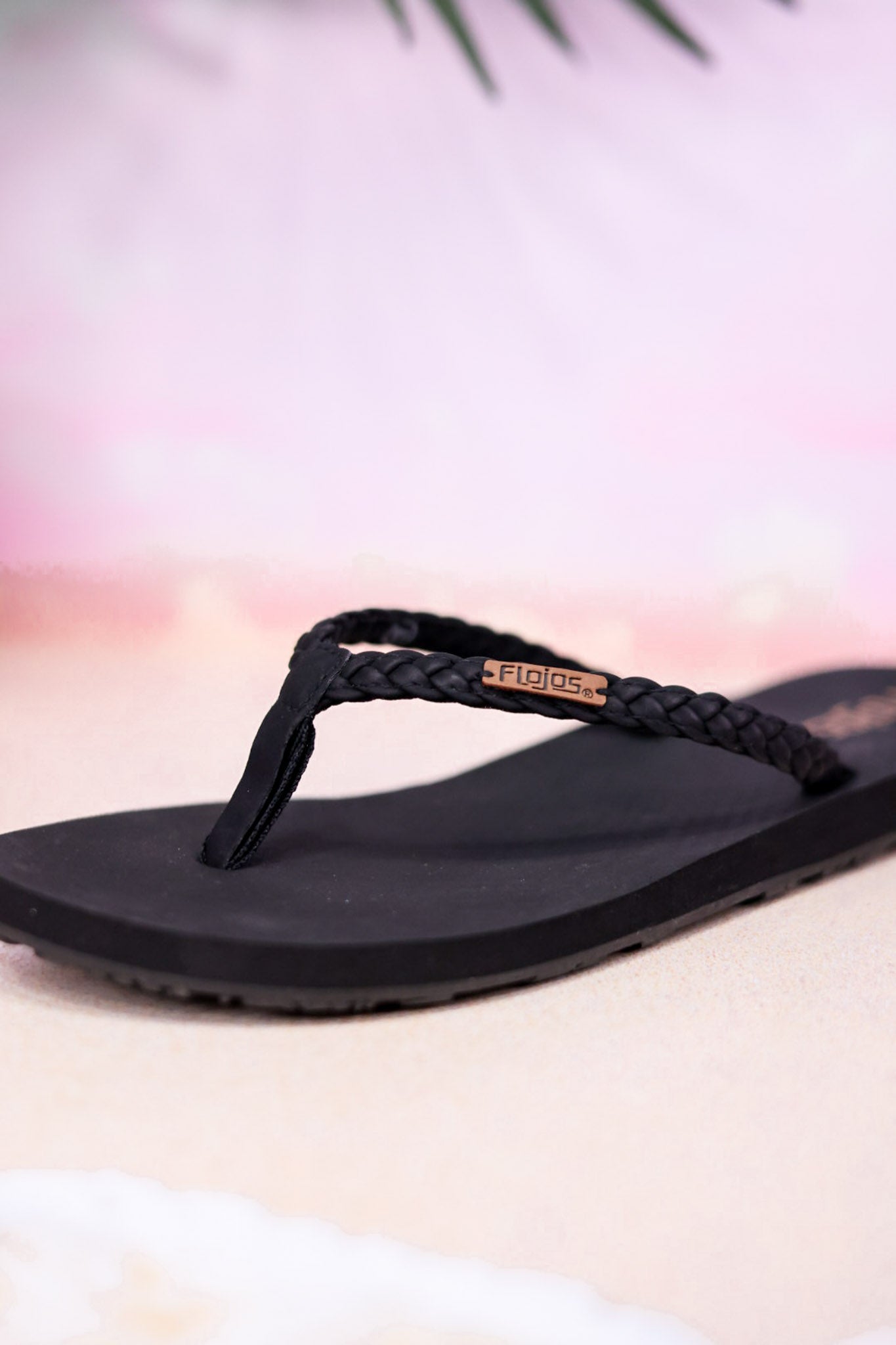 The "Danica" Black Braided Thong Sandals