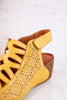 Yellow Leather Inocencia Wedge Sandals