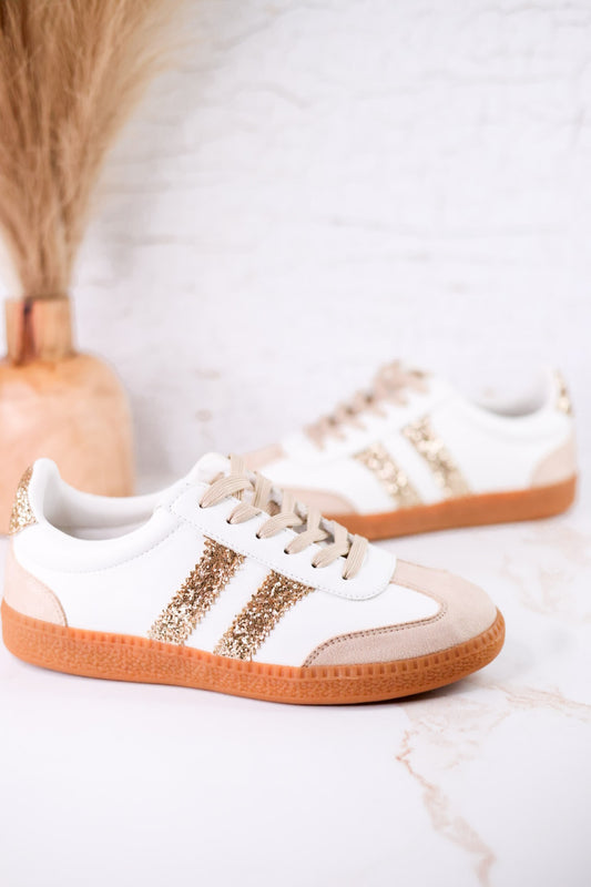 Heads Up Gold Glitter Sneakers
