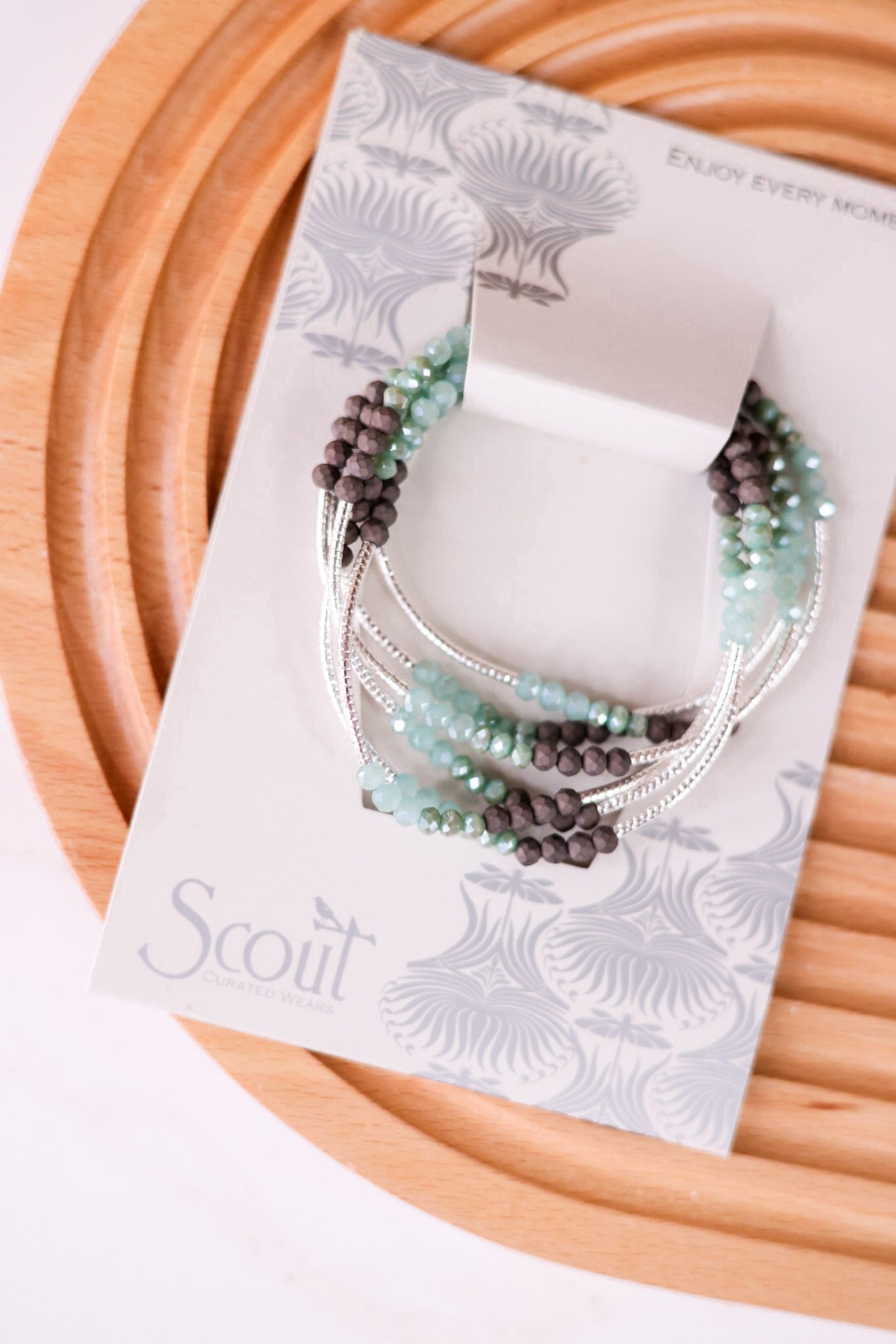 Scout Wrap Bracelet/Necklace Marine & Silver Combo
