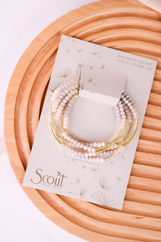 Scout Wrap Bracelet/Necklace Ivory & Gold Combo