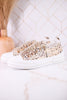 Metallic Leopard Print Aman Sneakers With Rhinestone Laces