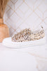 Metallic Leopard Print Aman Sneakers With Rhinestone Laces