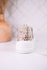 Metallic Leopard Print Aman Sneakers With Rhinestone Laces