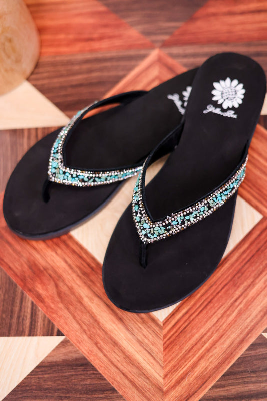 Tumbled Gemstone Turquoise "Diyah" Sandals