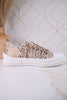 Metallic Leopard Print Aman Sneakers With Rhinestone Laces
