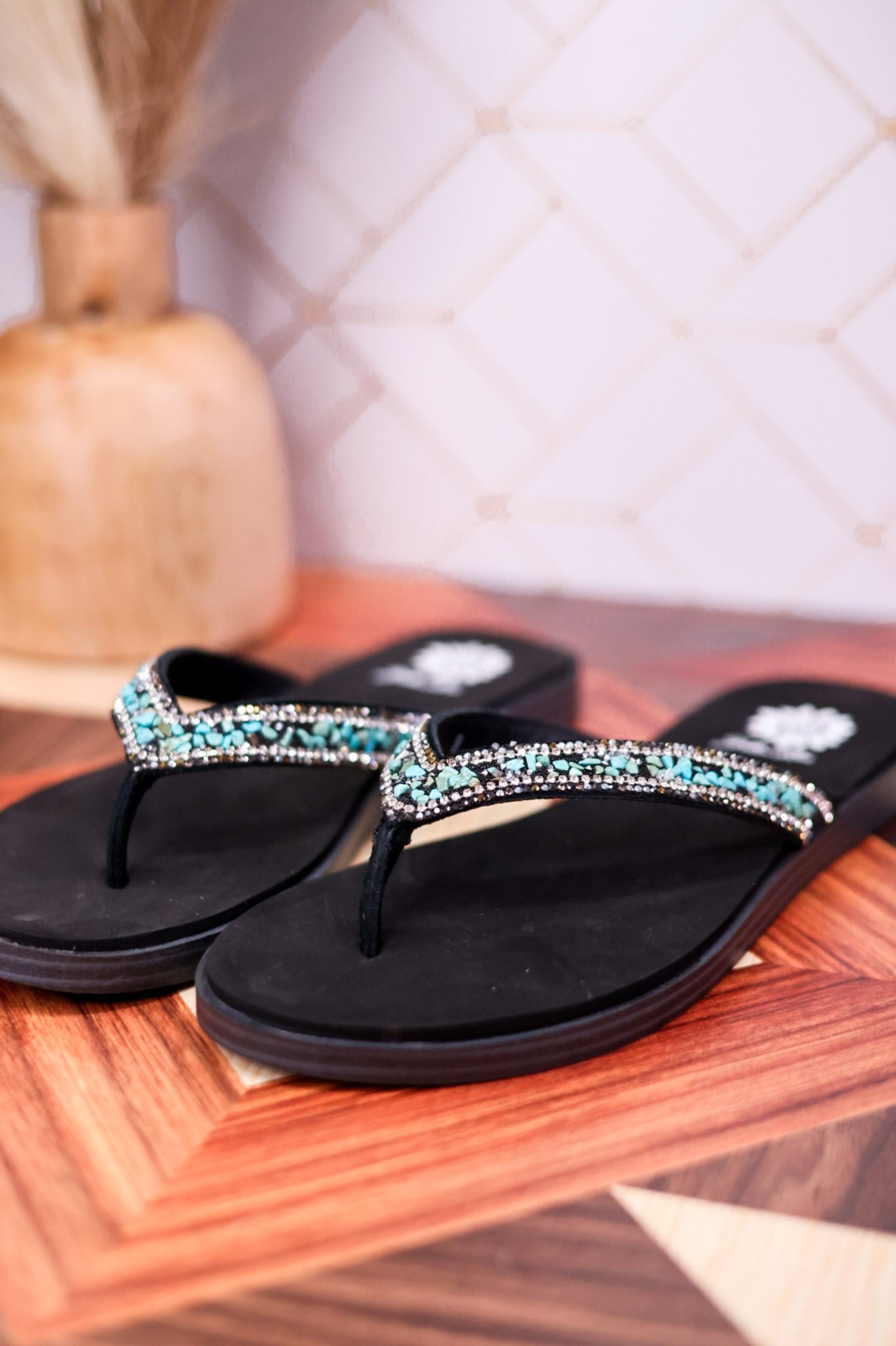 Tumbled Gemstone Turquoise "Diyah" Sandals