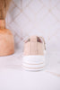 Nude Suede Aman Sneakers With Metallic Splash