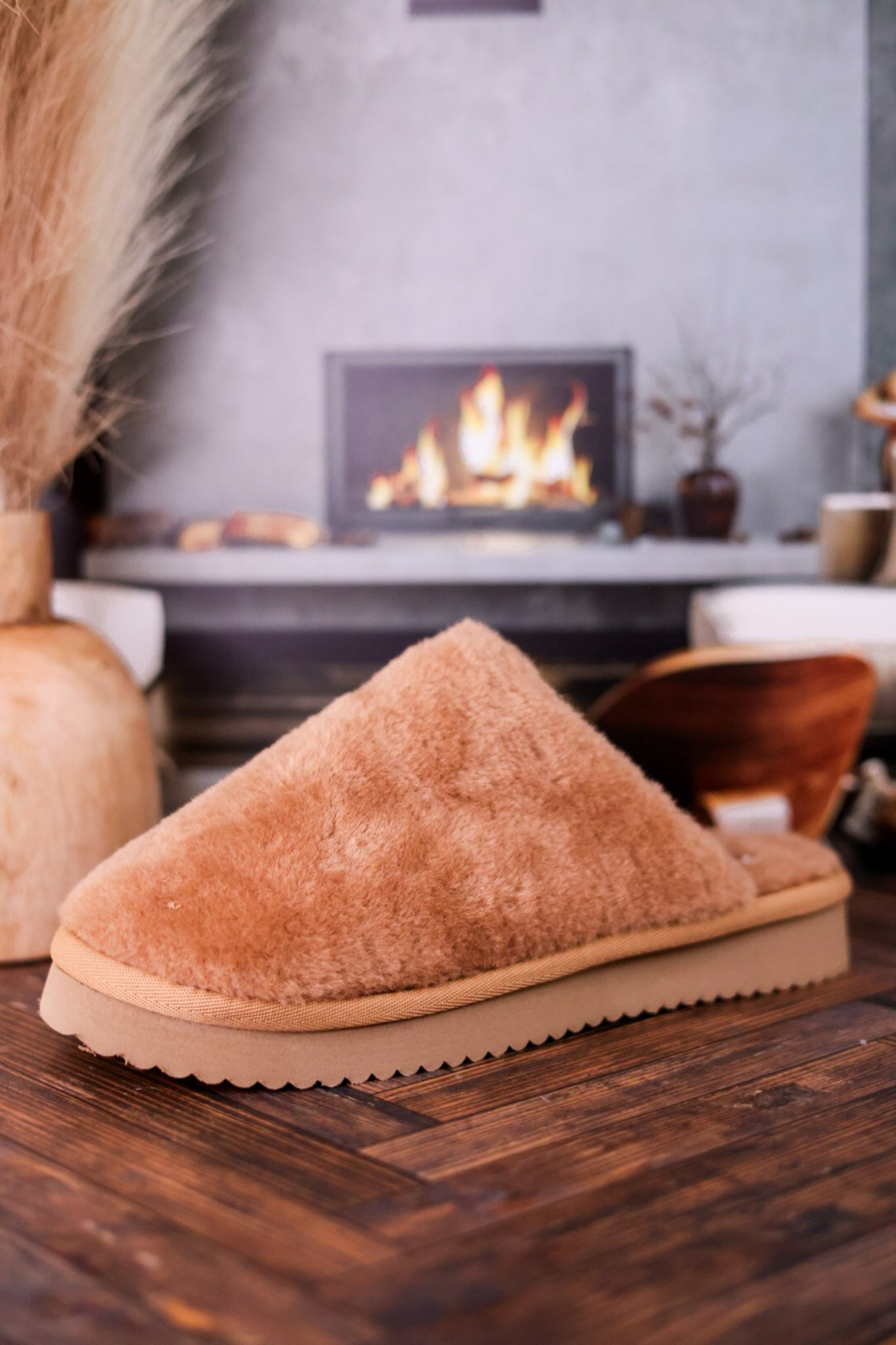 Tan "Comfy" Fuzzy Slippers