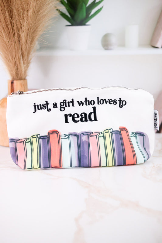 "Just A Girl Who Loves To Read" Zippered Pouch